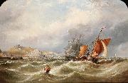 Ebenezer Colls A heavy swell off Dover Harbour, with a Channel packet coming in china oil painting artist